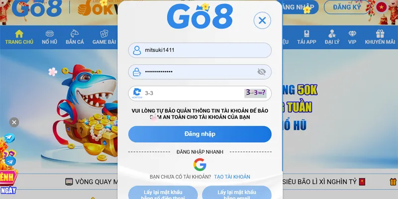 Đăng ký go8 nhận 188k miễn phí